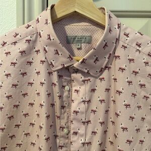 Ted Baker Light Pink Printed Men's Shirt